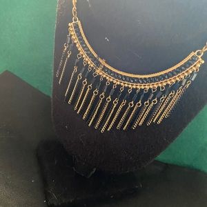 Black and gold necklace, matching earrings